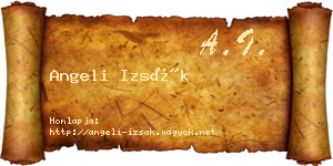 Angeli Izsák névjegykártya